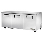 True TUC-72-HC - Undercounter Refrigerator, (3) solid doors, (6) shelves